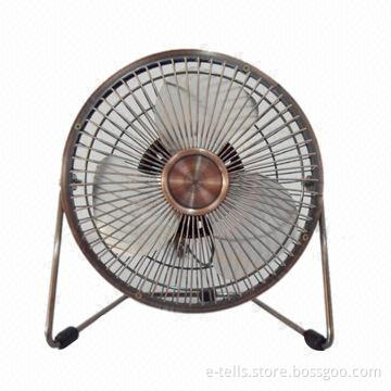 6-inch Copper Plating USB Fan, Iron Net, Silver Blades